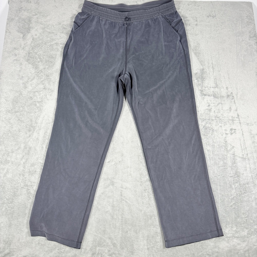 Lululemon Womens 16 Softstreme Straight Leg Pants Grey High Rise Relaxed LW5EGTS